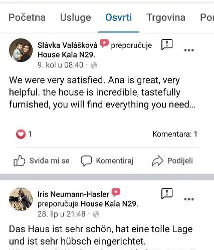 Hébergement de vacances House Kala N29 Jezera